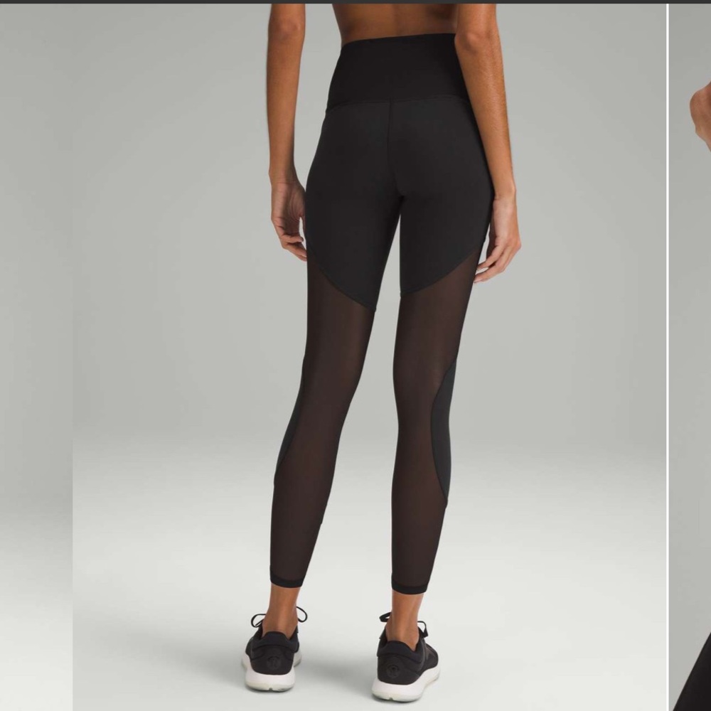 Lululemon Black High-Rise Mesh Tights